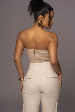 Natural Better Half Linen Utility Pants*JLUXLABEL Clearance