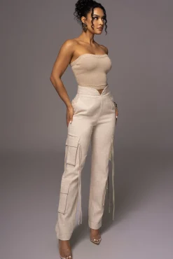 Natural Better Half Linen Utility Pants*JLUXLABEL Clearance