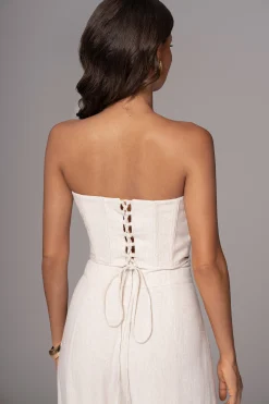 Natural Beyond The Sea Linen Corset*JLUXLABEL Clearance