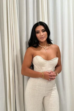 Natural Beyond The Sea Linen Corset*JLUXLABEL Clearance