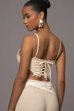 Natural Horizon Linen Corset*JLUXLABEL Hot