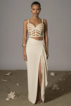 Natural Las Olas Linen Skirt*JLUXLABEL Sale