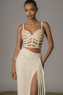 Natural Las Olas Linen Skirt*JLUXLABEL Sale