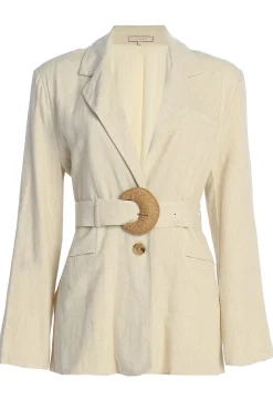 Natural Ocean Breeze Linen Blazer*JLUXLABEL Sale