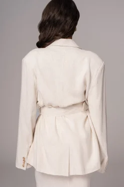 Natural Ocean Breeze Linen Blazer*JLUXLABEL Sale