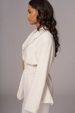 Natural Ocean Breeze Linen Blazer*JLUXLABEL Sale