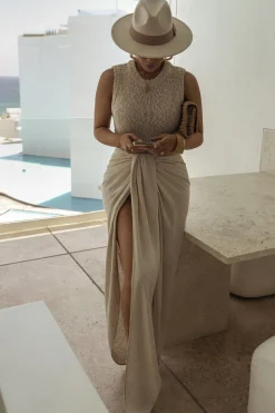 Natural SAYLOR LINEN SARONG*JLUXLABEL Hot