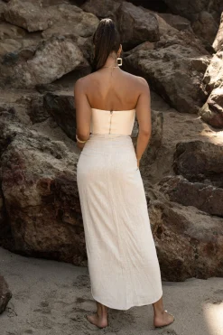 Natural SAYLOR LINEN SARONG*JLUXLABEL Hot