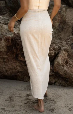 Natural SAYLOR LINEN SARONG*JLUXLABEL Hot