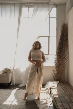 Natural SAYLOR LINEN SARONG*JLUXLABEL Hot