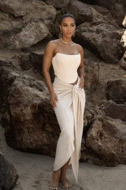 Natural SAYLOR LINEN SARONG*JLUXLABEL Hot