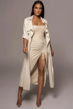 Natural Spring Ruched Linen Skirt*JLUXLABEL Outlet