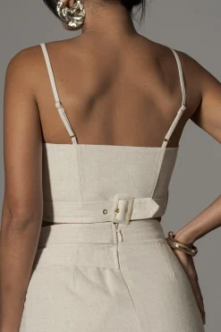 Natural Sunrise Linen Bustier*JLUXLABEL Online