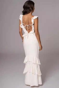 Natural Sunshine Ruffle Linen Dress*JLUXLABEL New