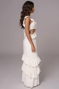 Natural Sunshine Ruffle Linen Dress*JLUXLABEL New