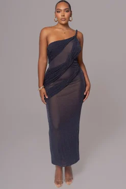 Navy Alari One Shoulder Maxi Dress*JLUXLABEL Online