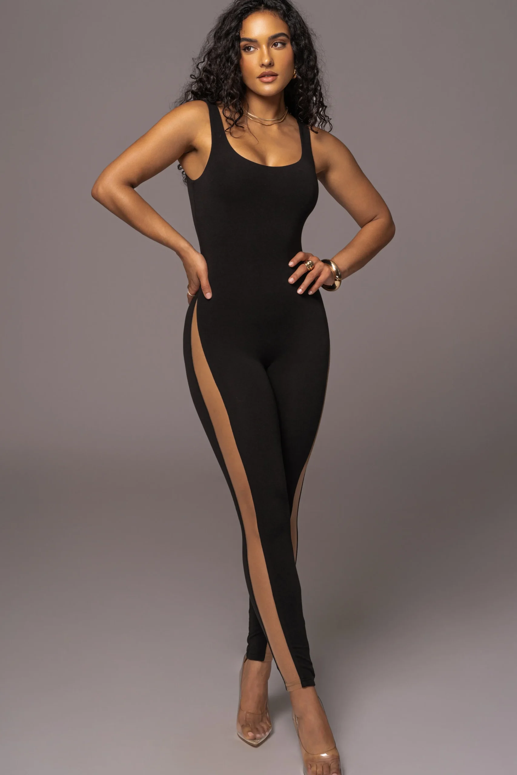 Noir Night Fall Tank Jumpsuit*JLUXLABEL Hot