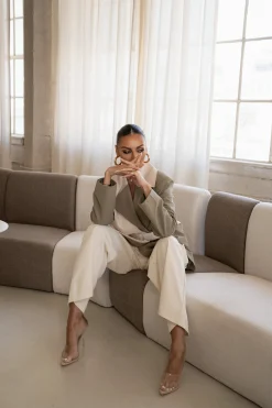 Olive Color Block Summit Belted Jacket*JLUXLABEL Sale