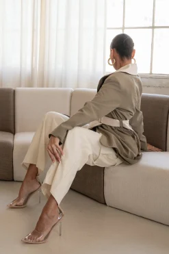 Olive Color Block Summit Belted Jacket*JLUXLABEL Sale