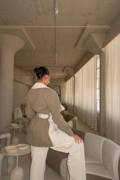 Olive Color Block Summit Belted Jacket*JLUXLABEL Sale