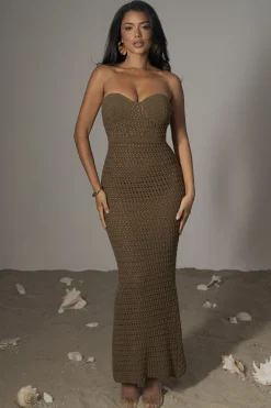 Olive Deep Sea Crochet Maxi Dress*JLUXLABEL Sale