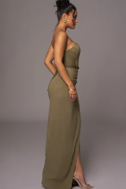 Olive Destination Linen Skirt Set*JLUXLABEL Clearance