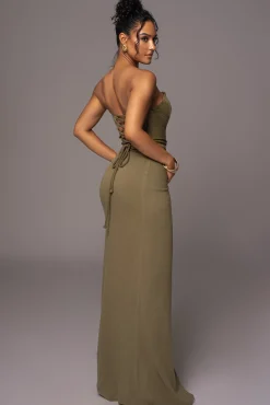 Olive Destination Linen Skirt Set*JLUXLABEL Clearance