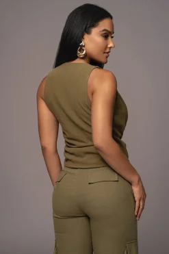 Olive Elicia Linen Top*JLUXLABEL Best