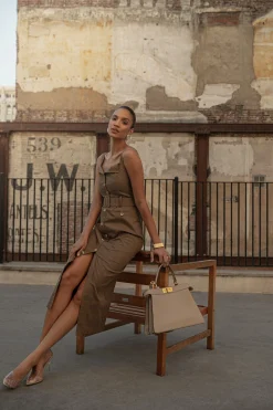 Olive Forever Summer Belted Dress*JLUXLABEL Hot