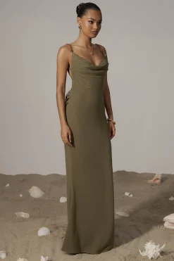 Olive Getaway Linen Maxi Dress*JLUXLABEL Sale