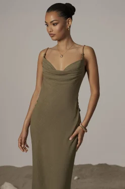 Olive Getaway Linen Maxi Dress*JLUXLABEL Sale