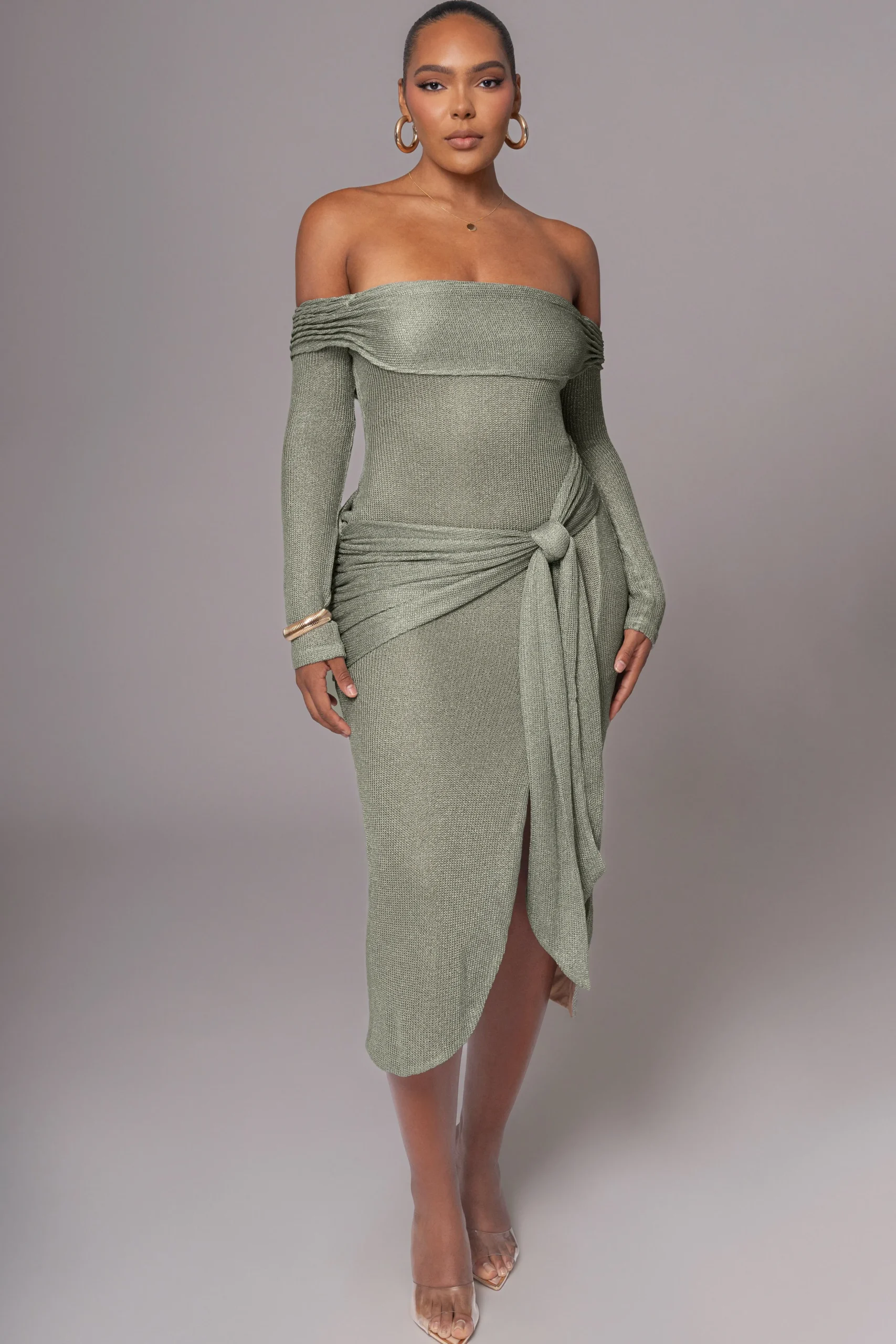 Olive Island Elegance Drape Dress*JLUXLABEL New