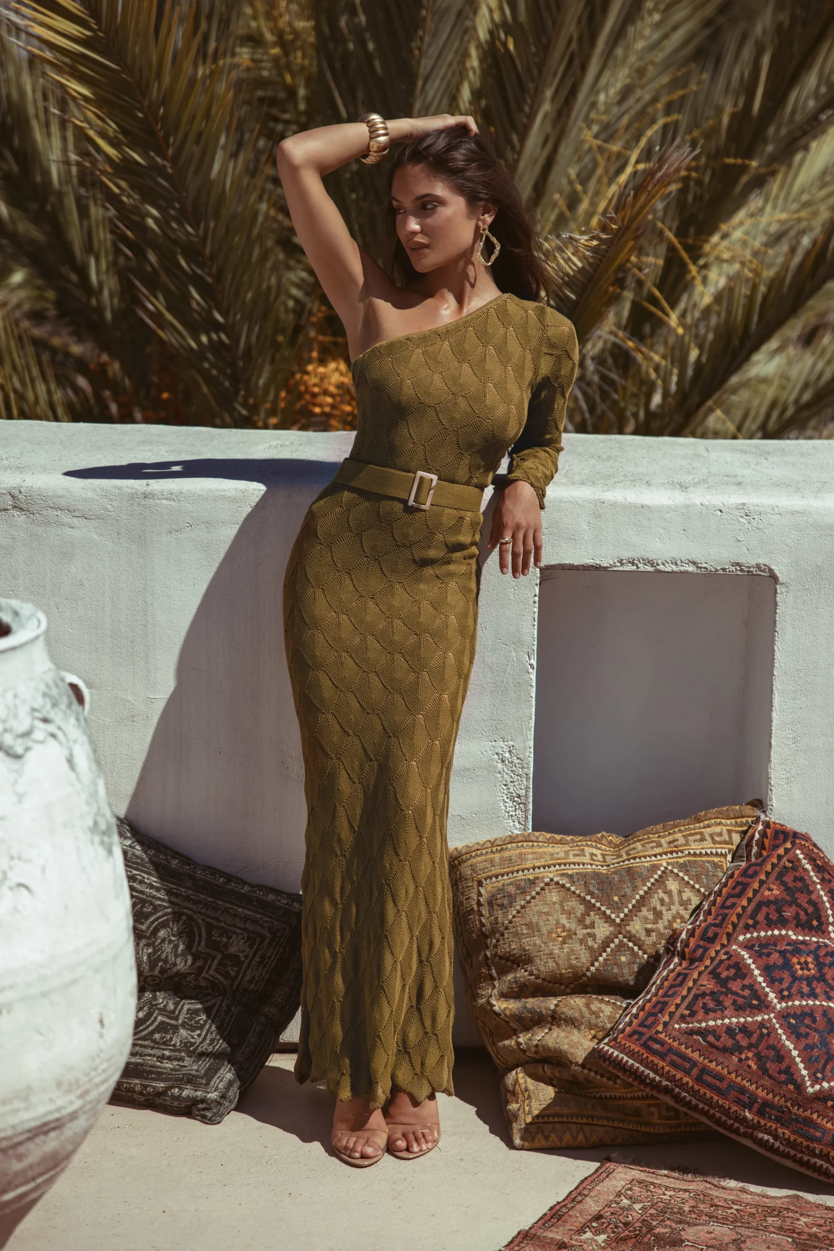 Olive La Costa One Shoulder Dress*JLUXLABEL Clearance