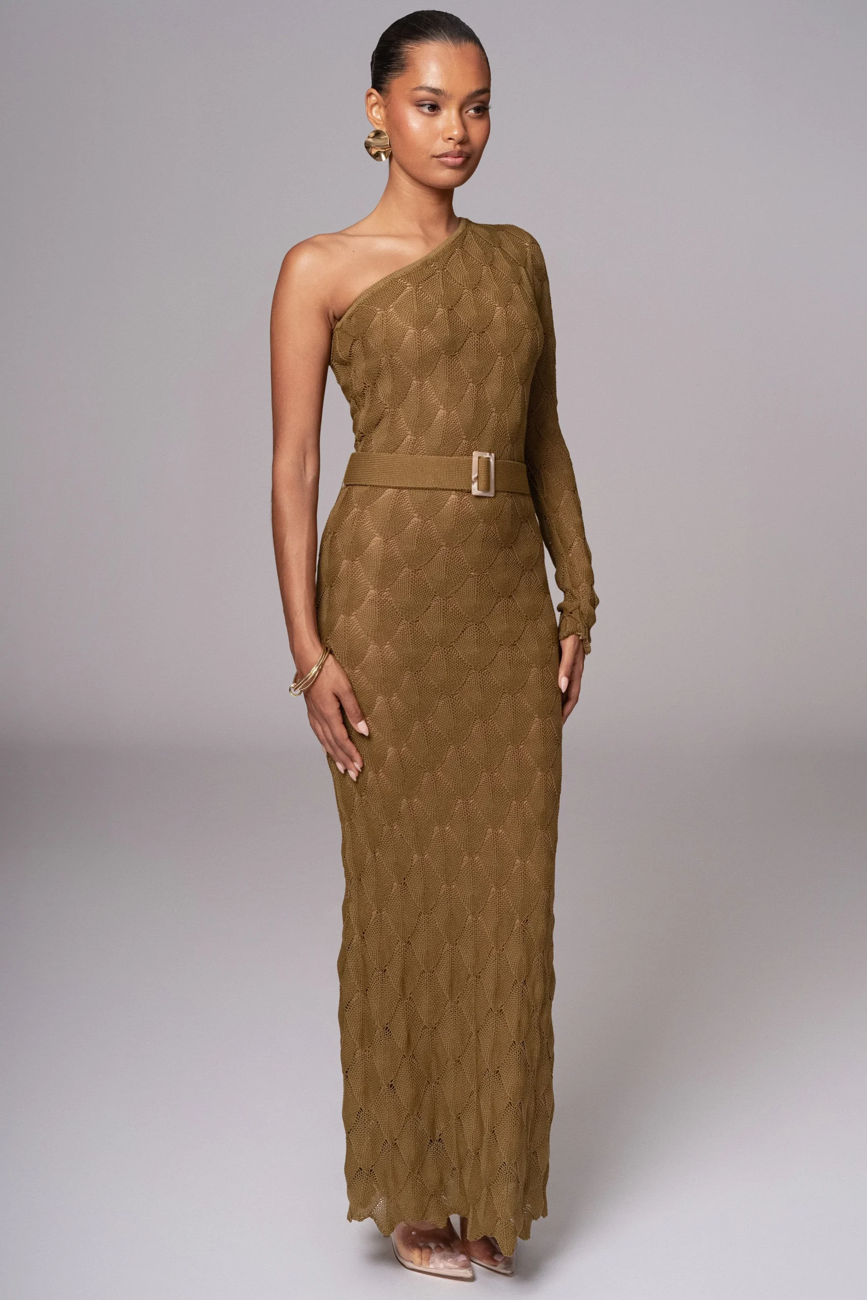 Olive La Costa One Shoulder Dress*JLUXLABEL Clearance