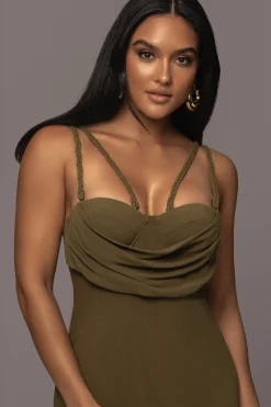 Olive Linen Visions Of You Dress*JLUXLABEL Hot