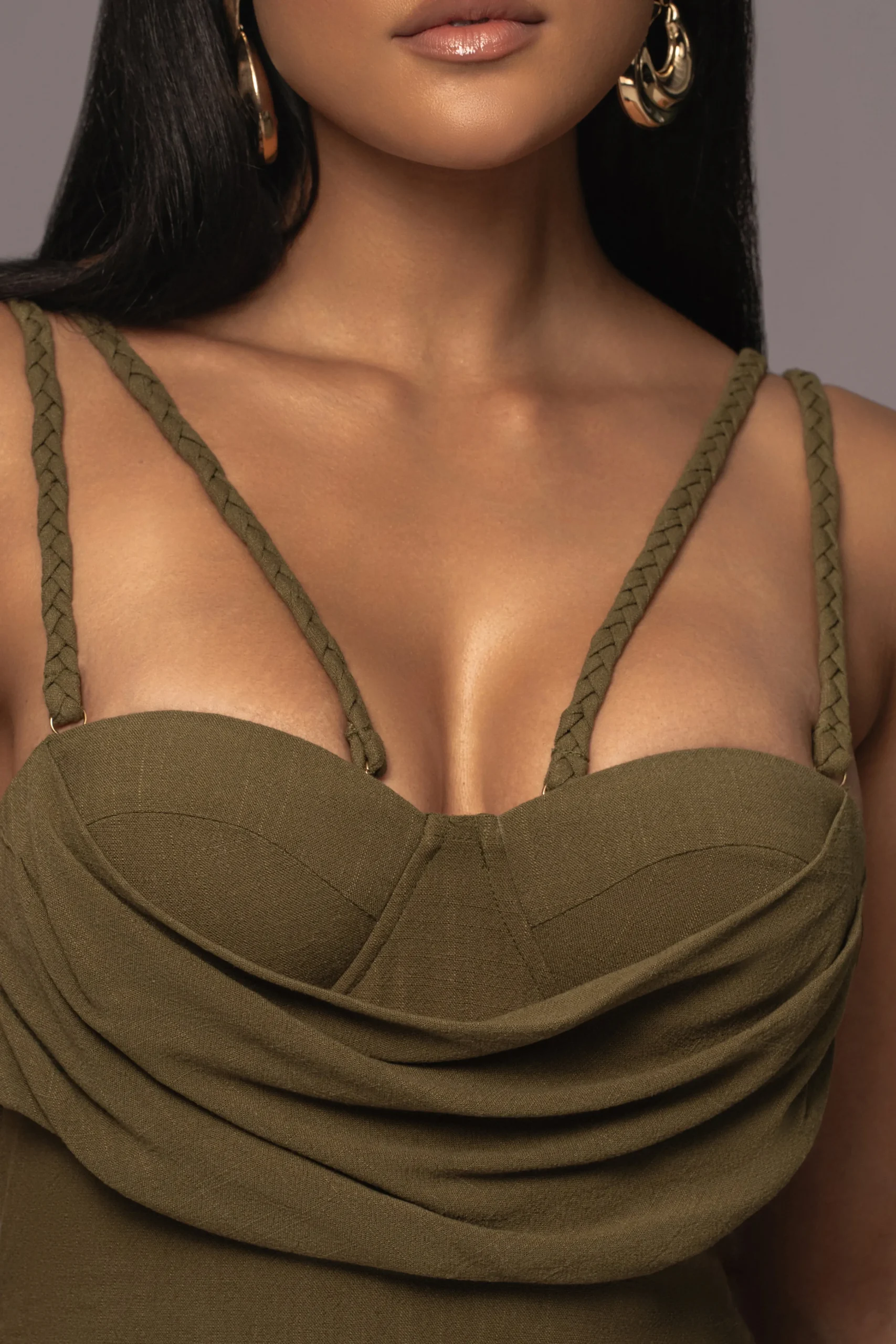 Olive Linen Visions Of You Dress*JLUXLABEL Hot