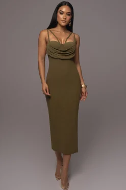 Olive Linen Visions Of You Dress*JLUXLABEL Hot