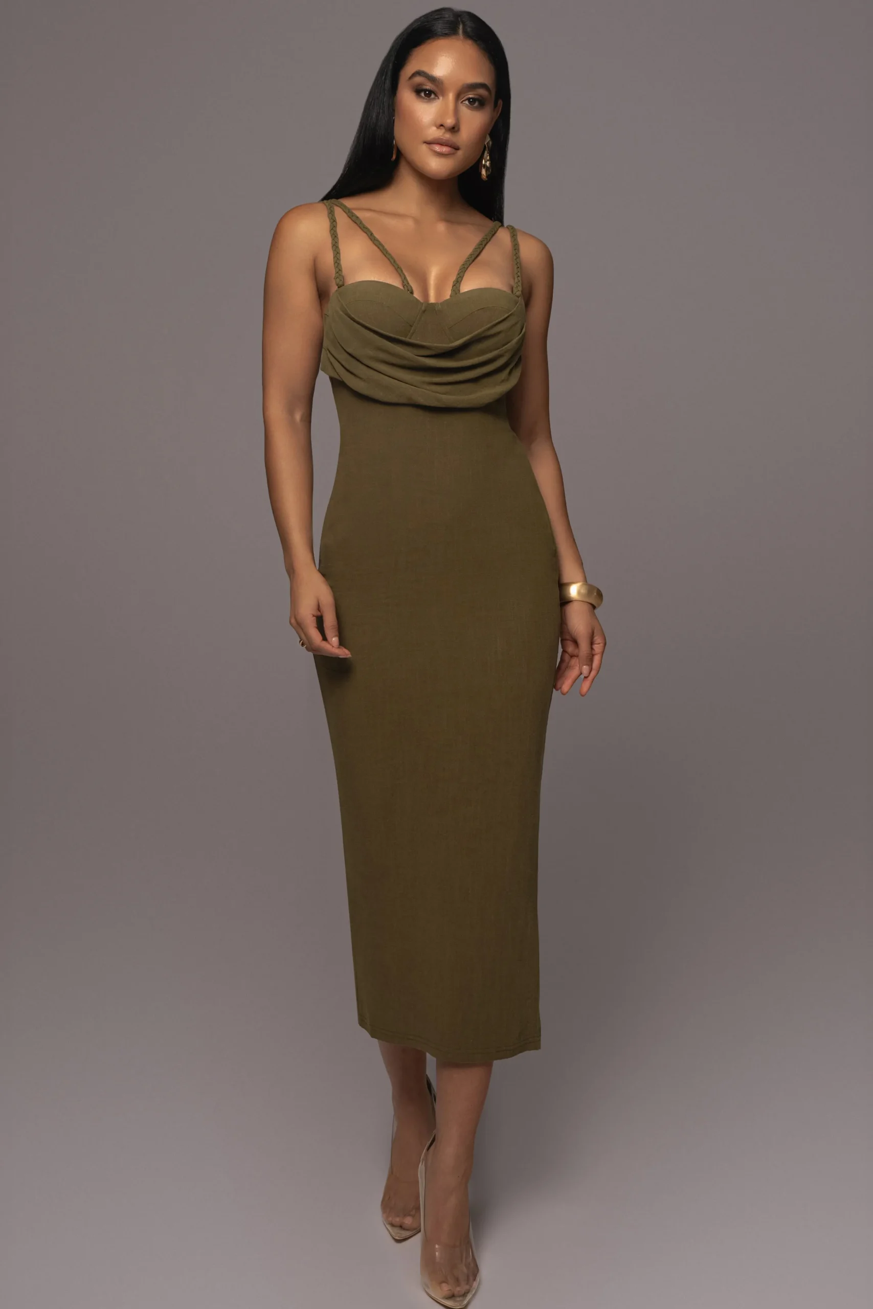 Olive Linen Visions Of You Dress*JLUXLABEL Hot