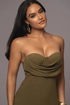 Olive Linen Visions Of You Dress*JLUXLABEL Hot