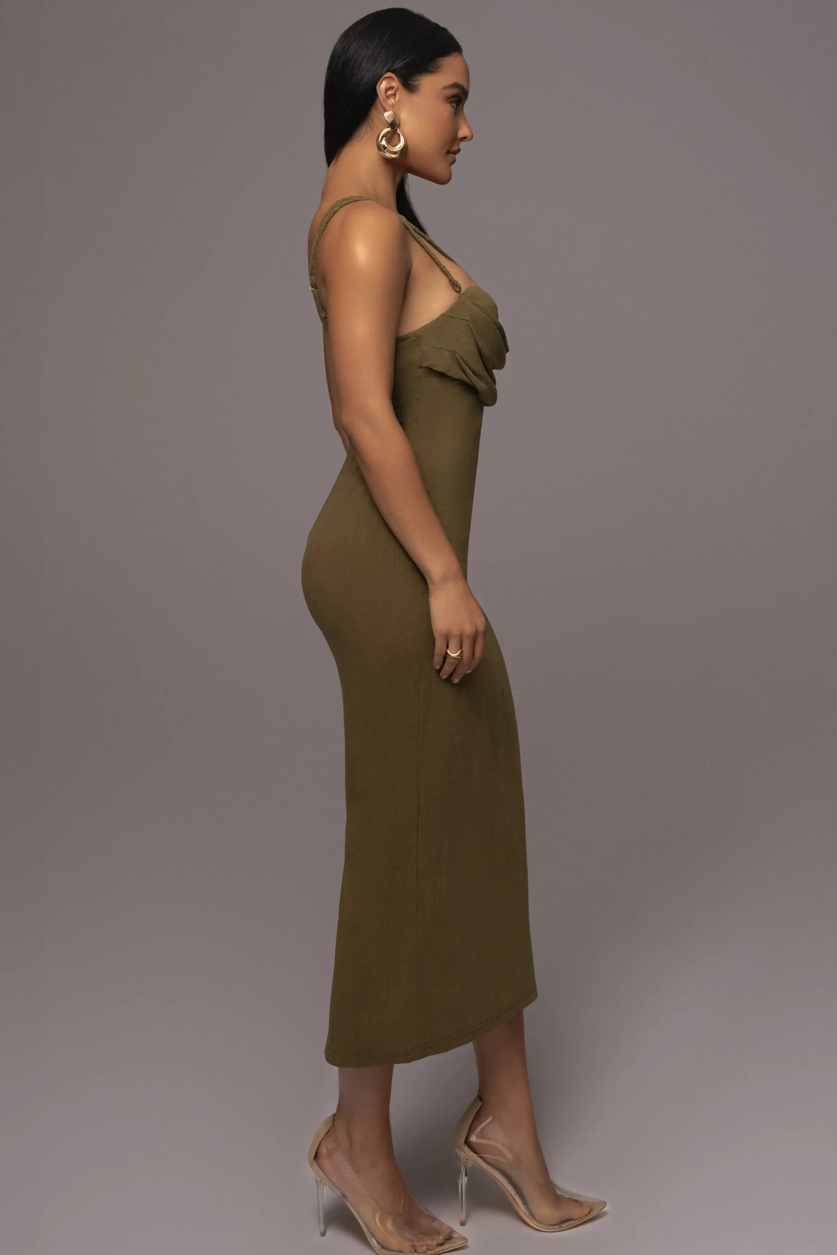 Olive Linen Visions Of You Dress*JLUXLABEL Hot