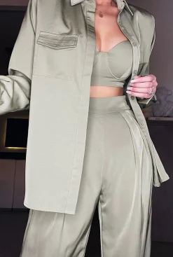 Olive Misty Button Up*JLUXLABEL New