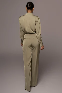 Olive Misty Button Up*JLUXLABEL New