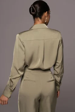 Olive Misty Button Up*JLUXLABEL New
