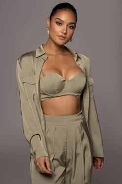 Olive Misty Button Up*JLUXLABEL New