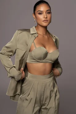 Olive Misty Button Up*JLUXLABEL New