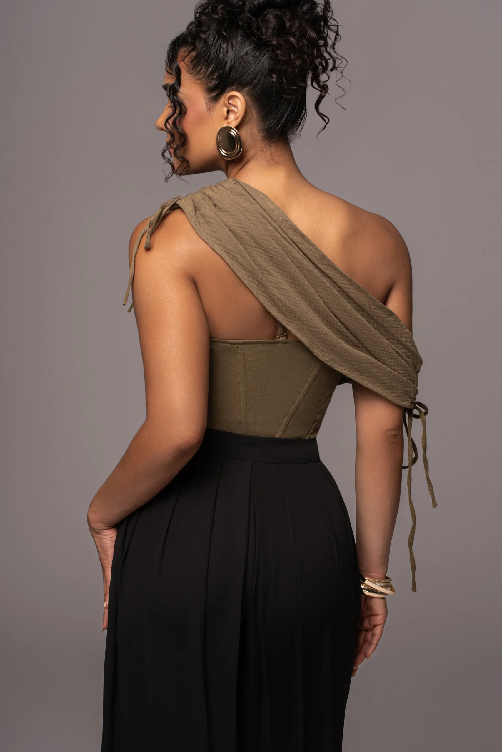 Olive New Obsession Draped Top*JLUXLABEL Sale