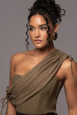 Olive New Obsession Draped Top*JLUXLABEL Sale