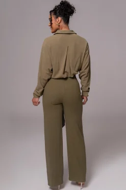 Olive Soho Front Tied Woven Top*JLUXLABEL Online