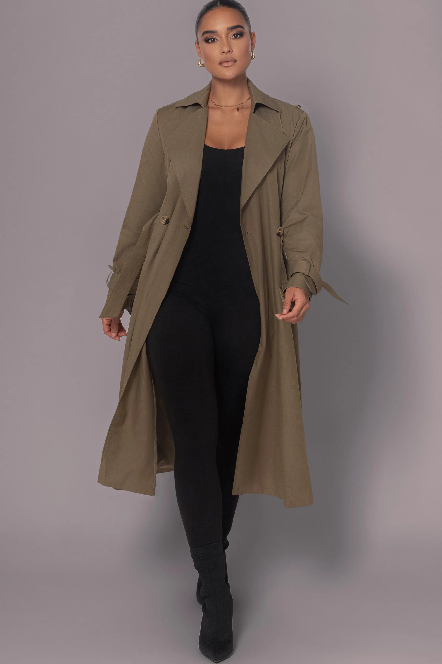 Olive The Classic Trench Coat*JLUXLABEL Hot