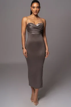 Olive Visions Of You Midi Dress*JLUXLABEL Discount